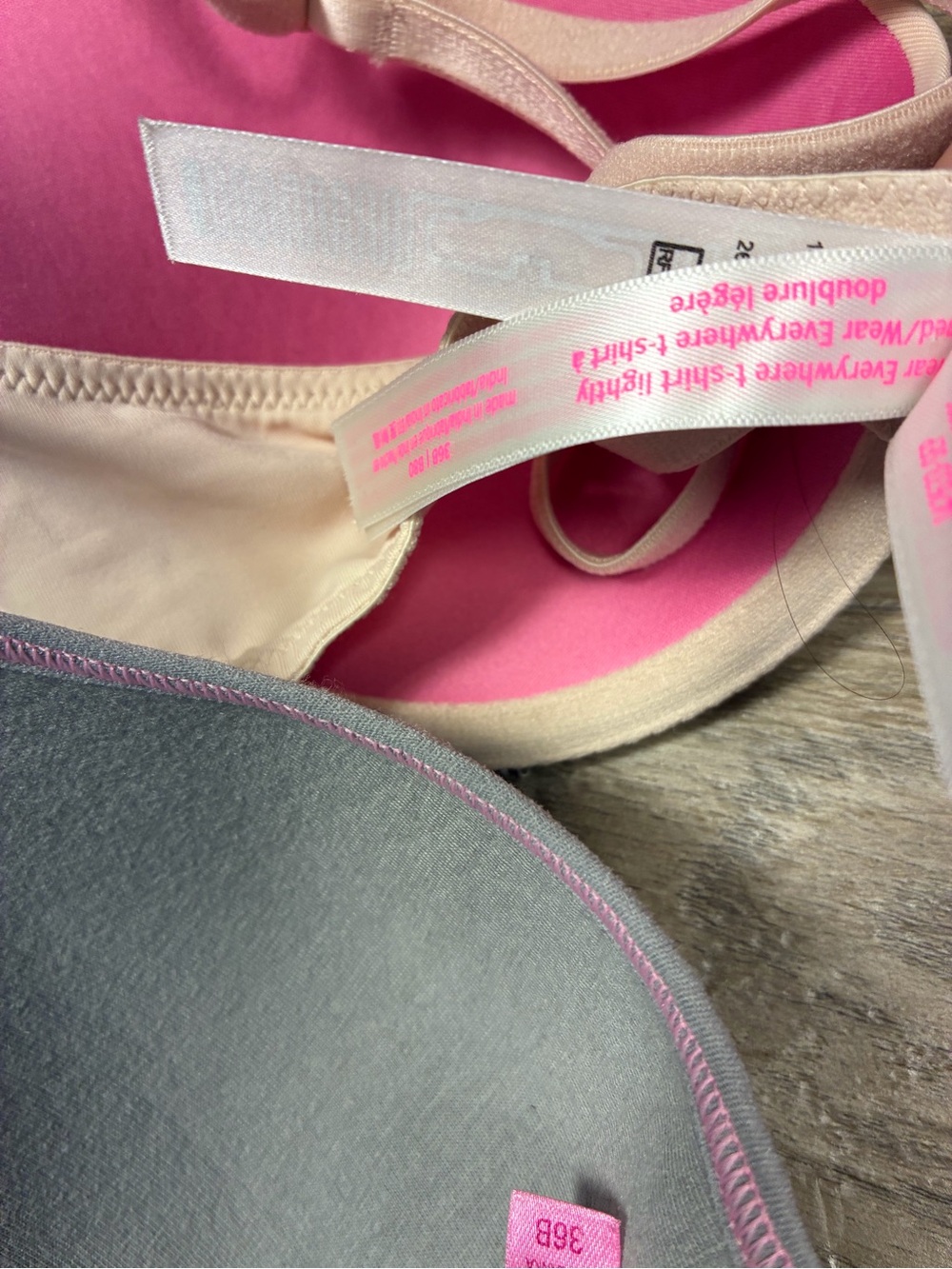 Victoria Secret 3 Underwired T Shirt Bras Lined Demi Wear Everywhere Cotton - Picture 12 of 12